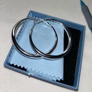 Silver 925 2inch hoops light weight  New